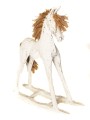 Koń z drewna 30 cm / 3 kolory 16507