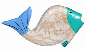Ryba z drewna 7,5 cm  / 2 kolory 