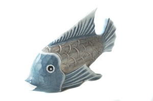 Ryba z drewna - 15 cm / 2 kolory 