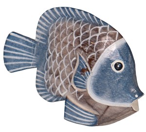 Ryba z drewna - 13 cm 