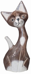 Kot z drewna - 20 cm / 2 kolory 