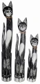 Zestaw trzech kotów z drewna - wys. 60 cm, 80 cm, 100 cm / 3 kolory  51784