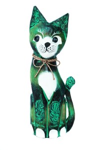 Kot z drewna  -25 cm / 5 kolorów