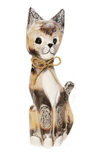Kot  z drewna - 30 cm / 5 kolorów
