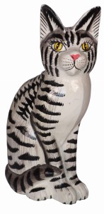 Kot z drewna  - 25 cm 