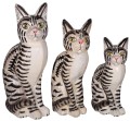 Zestaw trzech kotów z drewna - wys. 25 cm, 30 cm, 35 cm     98045