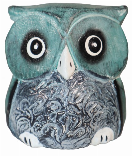 Sowa z drewna 7,5 cm / 4 kolory     52112