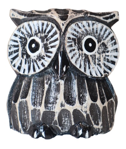 Sowa z drewna 7,5 cm /  7 kolorów    66688
