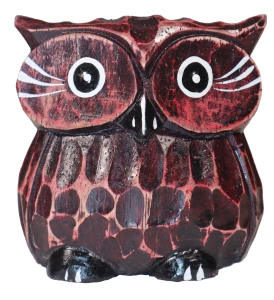 Sowa z drewna 7,5 cm /   5 kolorów   