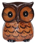 Sowa z drewna 10 cm / 2 kolory
