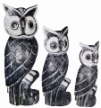Zestaw trzech sów z drewna - wys. 30 cm, 40 cm, 50 cm /   3 kolory   29978