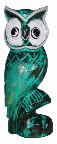 Sowa z drewna 40 cm / 4 kolory 19098