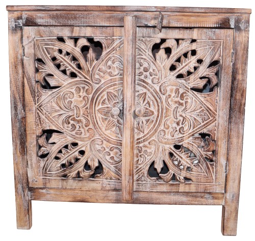 Szafka z  drewna wys. 70 cm / 2 kolory 91254