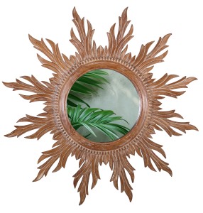 Lustro w drewnianej ramie średnica - 98 cm / 3 kolory