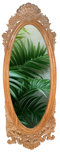 Lustro wolnostojące w drewnianej ramie - wys. 200 cm / 3 wzory 12679