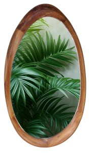 Lustro w drewnianej ramie - wys. 100 cm