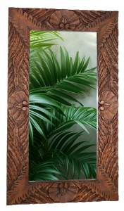 Lustro w drewnianej ramie - wys. 120 cm / 3 kolory 