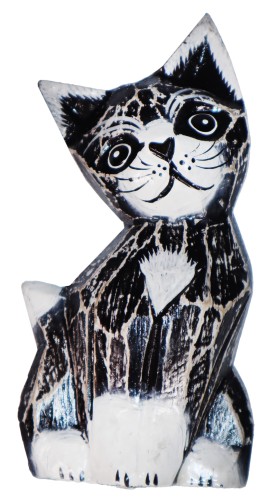 Kot z drewna - 12 cm / 3 kolory     66705