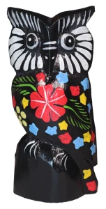 Sowa z drewna 17 cm / 5 kolorów 