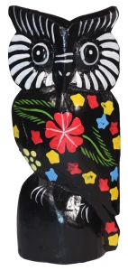 Sowa z drewna 20 cm / 5 kolorów 