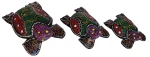 Zestaw trzech żółwi z drewna  - długość  12.5 cm,  15.5 cm,  21 cm   