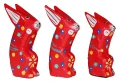 Zestaw trzech królików z drewna - wys. 12 cm, 13 cm, 14 cm / 5 kolorów 55969