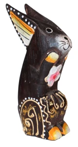 Królik z drewna - 14 cm 