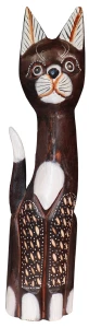 Kot  z drewna - 40 cm / 3 wzory