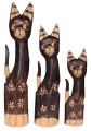 Zestaw trzech kotów z drewna - wys. 30 cm, 40 cm, 50 cm / 3 wzory 6964