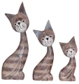 Zestaw trzech kotów z drewna - wys. 15 cm, 20 cm, 25 cm  / 4 kolory 90840