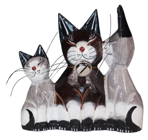 Kot z drewna  - 14 cm / 4 kolory  