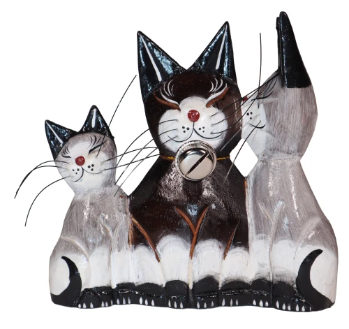 Kot z drewna  - 14 cm / 4 kolory   5258