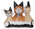 Kot z drewna  - 14 cm / 4 kolory   98283
