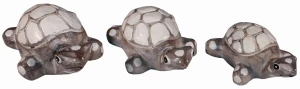 Zestaw trzech żółwi z drewna - wys. 8 cm, 9 cm, 10 cm / 4 kolory