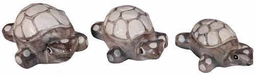 Zestaw trzech żółwi z drewna - wys. 8 cm, 9 cm, 10 cm / 4 kolory 32510