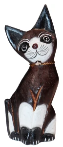 Kot z drewna  - 15 cm / 4 kolory