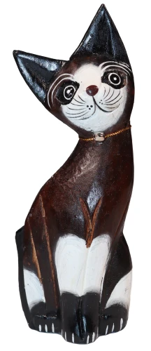 Kot z drewna  - 20 cm / 4 kolory  66540