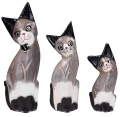 Kot z drewna  - 25 cm / 4 kolory   59433