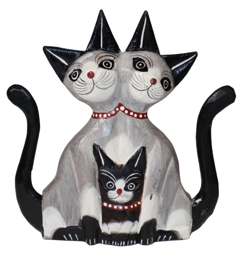 Kot z drewna  - 20 cm / 4 kolory    66672