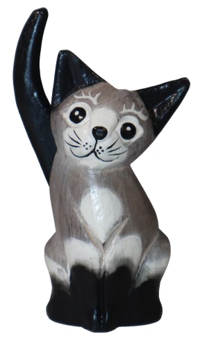 Kot z drewna  - 10 cm / 8 kolorów  43812