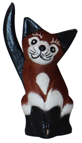 Kot z drewna  - 10 cm / 3 kolory 88076