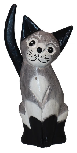Kot z drewna  - 15 cm / 8 kolorów   56728