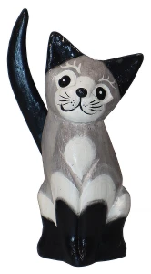 Kot z drewna  - 12 cm / 8 kolorów  