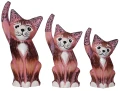 Zestaw trzech kotów z drewna - wys. 10 cm, 12 cm, 15 cm / 8 kolorów  76471