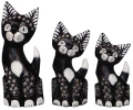 Zestaw trzech kotów z drewna - wys. 20 cm, 25 cm, 30 cm / 12 kolorów 35380