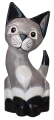 Zestaw trzech kotów z drewna - wys. 20 cm, 25 cm, 30 cm / 12 kolorów 14058