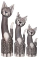 Zestaw trzech kotów z drewna - wys. 30 cm, 40 cm, 50 cm / 7 kolorów 48410