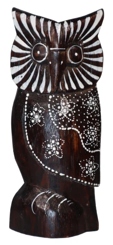 Sowa z drewna -15 cm / 4 kolory  78456