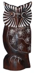 Sowa z drewna 18 cm / 4 kolory 