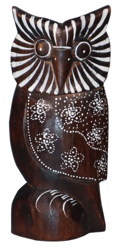 Sowa z drewna 18 cm / 4 kolory  38637